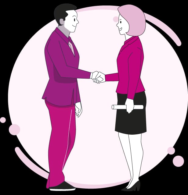 collaborateurs se serrant la main
